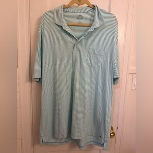 Peter Millar Light Blue Striped Polo XL